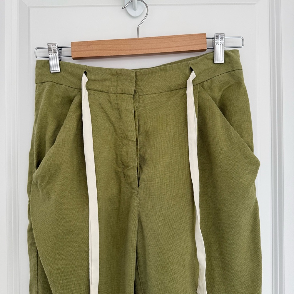 WILFRED | Linen blend Sage Green Cropped Trousers - Size 6 - Picture 4 of 12